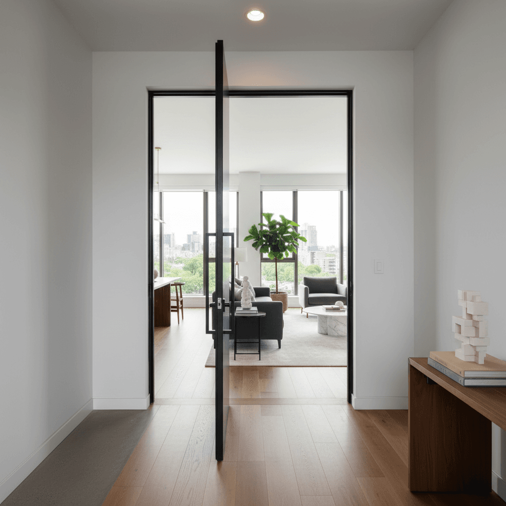 Intérieur d'immeuble résidentiel avec finitions de qualité