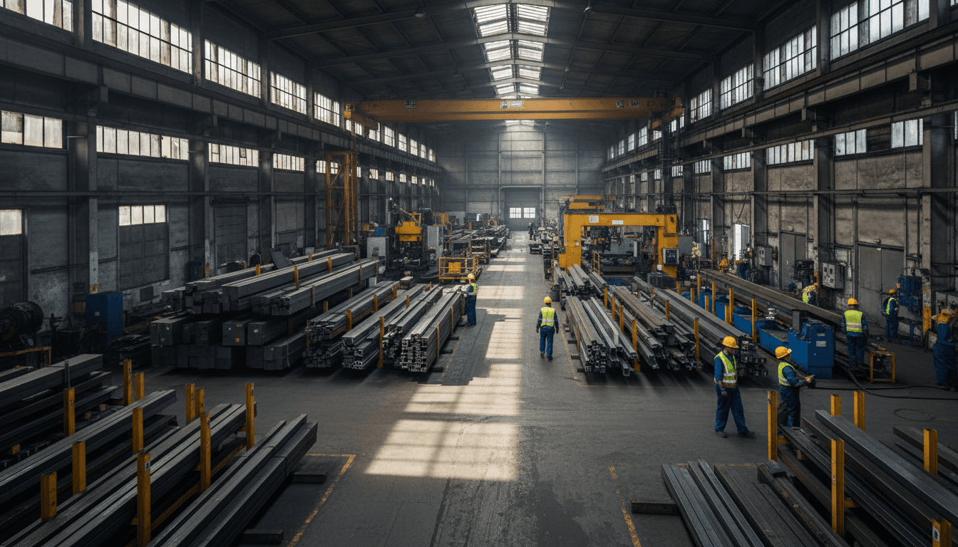 Hangar industriel construit selon les normes professionnelles